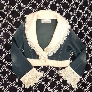 L GUC Rosa and Rose Cropped Denim Jacket